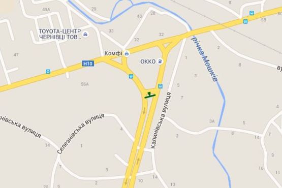 Схема рекламной плоскости по адресу Калинівська вул. - Хотинська вул. (ліва, до ринку)