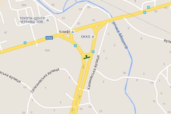 Схема рекламной плоскости по адресу Калинівська вул. - Хотинська вул. (права, до ринку)