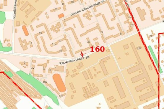 Схема рекламной плоскости по адресу Південнокільцева вул., 25