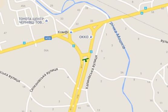 Схема рекламной плоскости по адресу Калинівська вул. - Хотинська вул. (ліва, від ринку)