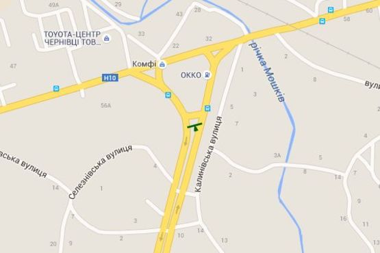 Схема рекламной плоскости по адресу Калинівська вул. - Хотинська вул. (права, від ринку)