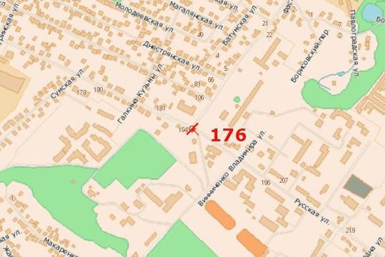 Схема рекламной плоскости по адресу Руська вул., 183