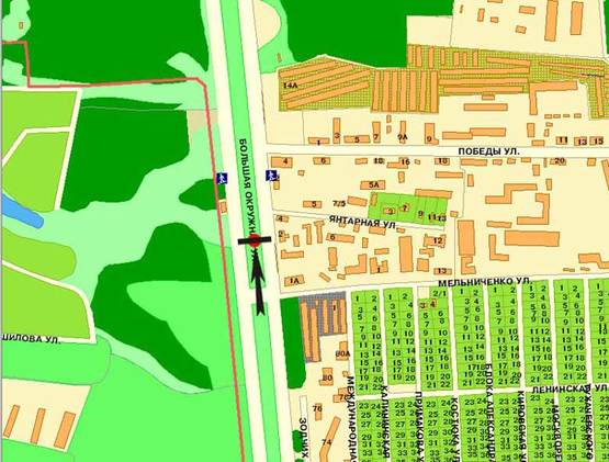 Схема рекламной плоскости по адресу Кольцевая возле Обойного рынка направление Святошин ("чебурашка" правое ухо)