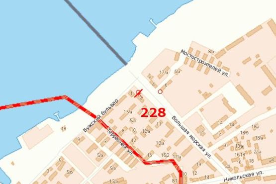 Схема рекламної площини за адресою Велика Морська вул., 13