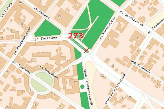 Схема рекламной плоскости по адресу Небесної Сотні вул. - Конституції вул.