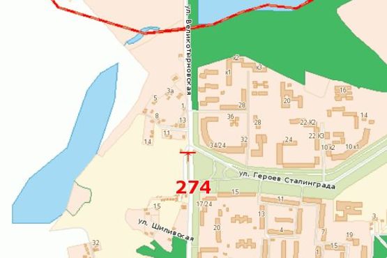 Схема рекламной плоскости по адресу Великотирнівська вул. - Героїв Сталінградe вул. (від автовокзалу)