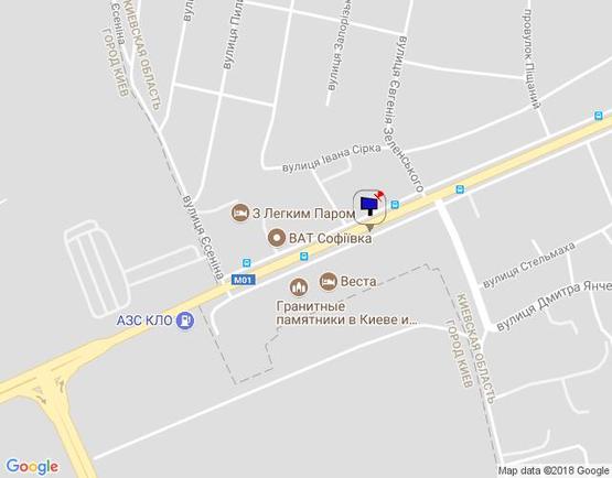 Схема рекламной плоскости по адресу м. Бровари, вул. Київська, 30