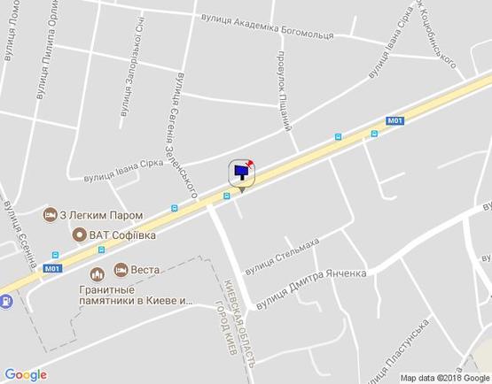 Схема рекламной плоскости по адресу м. Бровари, вул. Київська, 44