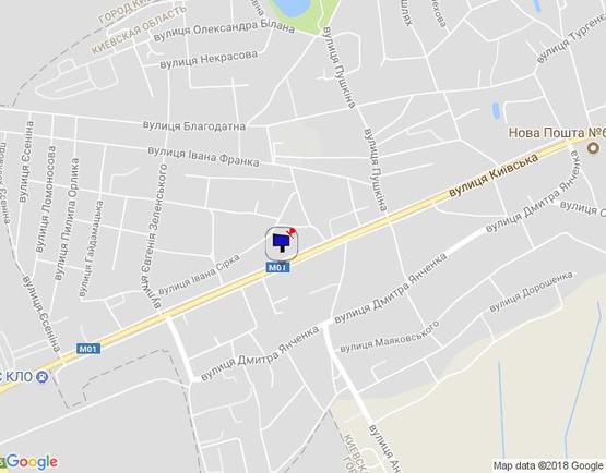 Схема рекламной плоскости по адресу м. Бровари, вул. Київська, 66