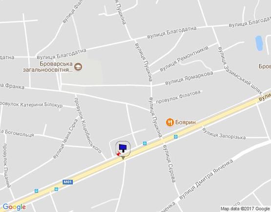 Схема рекламной плоскости по адресу м. Бровари, вул. Київська, 80