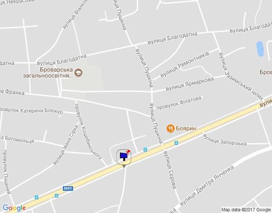 Схема рекламной плоскости по адресу м. Бровари, вул. Київська, 80