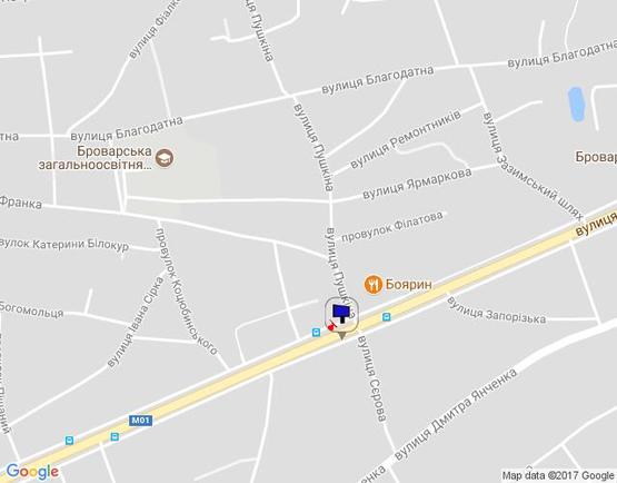 Схема рекламной плоскости по адресу м. Бровари, вул. Київська, 88