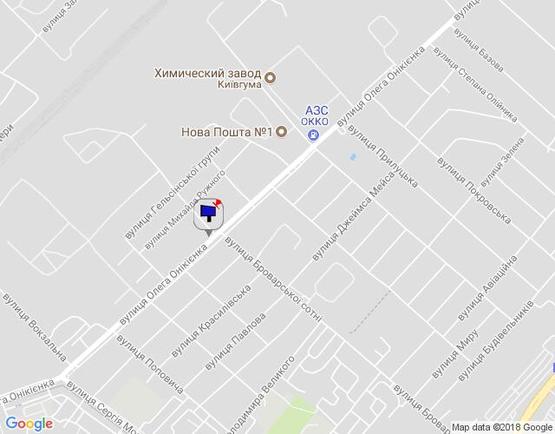 Схема рекламной плоскости по адресу м. Бровари, вул. Олега Онікієнка, 99