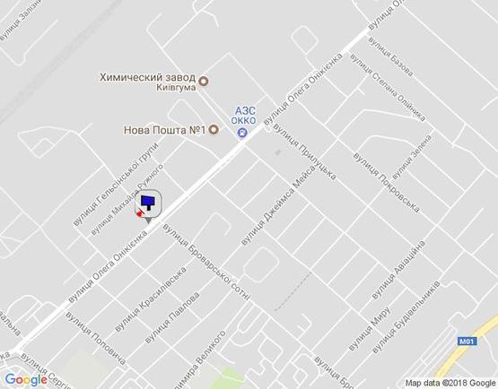 Схема рекламной плоскости по адресу м. Бровари, вул. Олега Онікієнка, 99