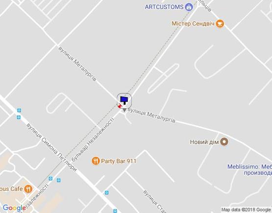 Схема рекламной плоскости по адресу м. Бровари, перехрестя з бульваром Незалежності та вул. Металургів