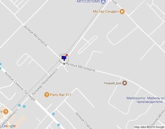 Схема рекламной плоскости по адресу м. Бровари, перехрестя з бульваром Незалежності та вул. Металургів