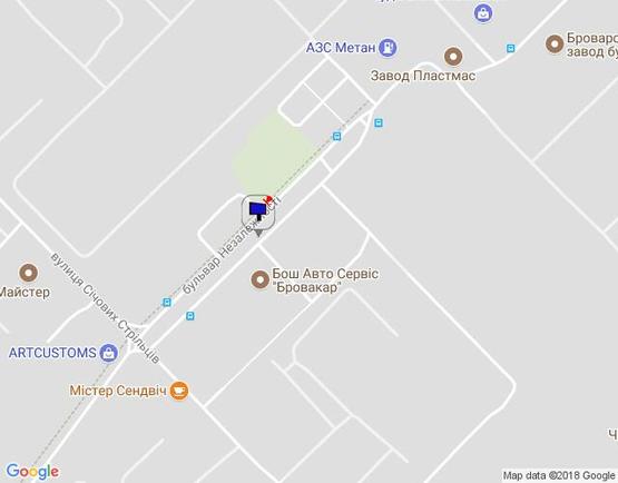 Схема рекламной плоскости по адресу м. Бровари, бульвар Незалежності