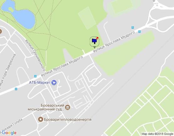 Схема рекламной плоскости по адресу м. Бровари, вул. Ярослава Мудрого, навпроти будинку 104