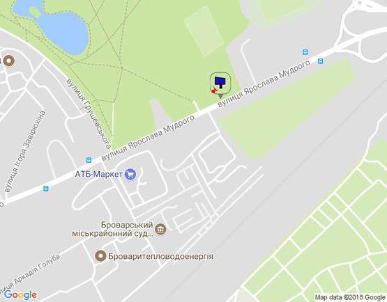 Схема рекламной плоскости по адресу м. Бровари, вул. Ярослава Мудрого, навпроти будинку 104