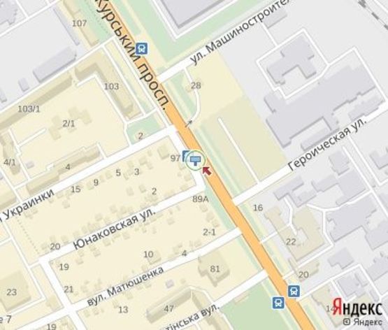 Схема рекламной плоскости по адресу Курский пр. -  Украинки Л. ул. (напротив АЗС "ANP")