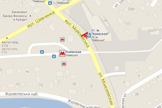 Схема рекламной плоскости по адресу Академіка Білецького вул. - Шевченка вул., 142-а (призма)