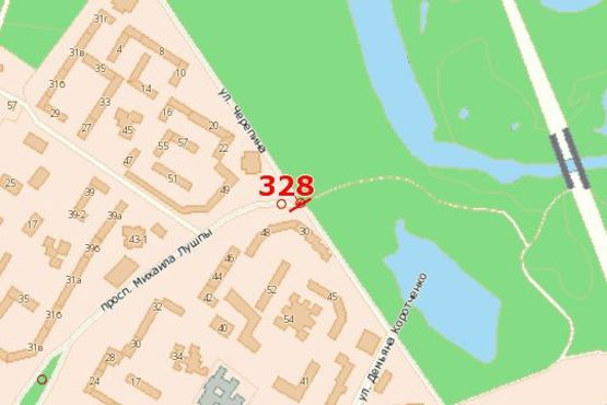 Схема рекламной плоскости по адресу Михайла Лушпи просп. - Героїв Крут вул.