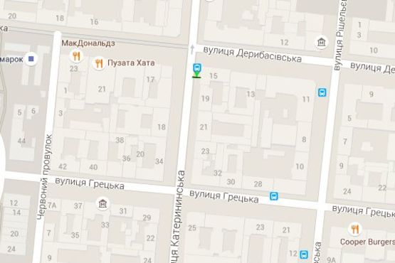 Схема рекламної площини за адресою Єкатеринінська вул. - Дерибасівска вул., 15