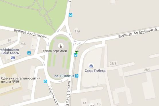 Схема рекламной плоскости по адресу 10 Квітня пл. - Генуезська вул. - Піонерська вул.