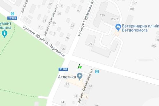 Схема рекламної площини за адресою 20 років Перемоги вул. - Герасима Кондратьєва вул.