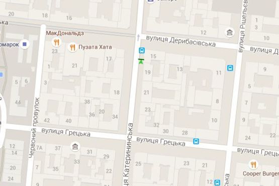 Схема рекламної площини за адресою Єкатеринінська вул. - Дерибасівска вул., 15