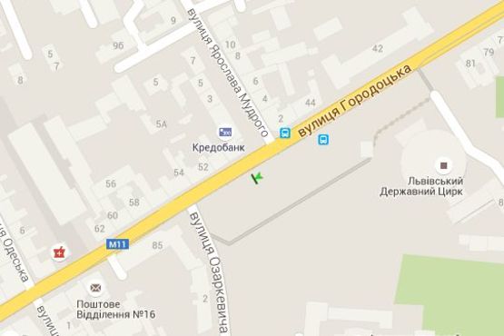 Схема рекламної площини за адресою Городоцька вул. - Ярослава Мудрого вул. (від центру)