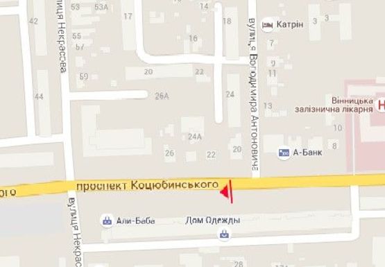 Схема рекламной плоскости по адресу Коцюбинского ул., 11 (№3)