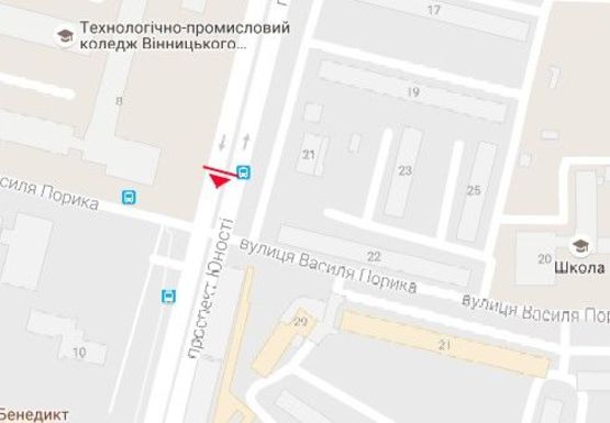 Схема рекламної площини за адресою Юности пр., 8 - В. Порика ул.