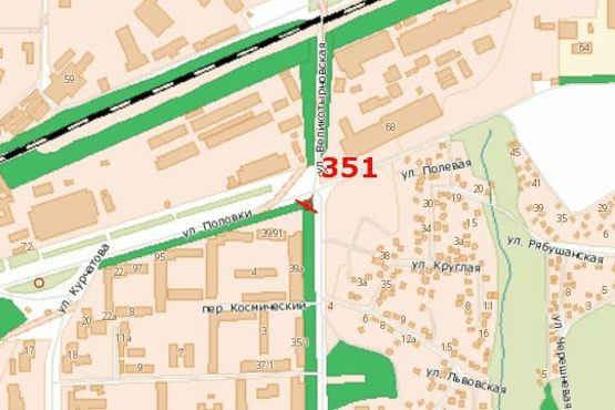 Схема рекламной плоскости по адресу Великотирнівська вул. - Половки вул.