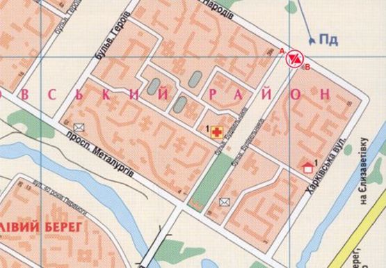 Схема рекламной плоскости по адресу Дружбы Народов пр. - Строителей (автостоянка)