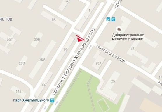 Схема рекламної площини за адресою Богдана Хмельницкого пр., 21