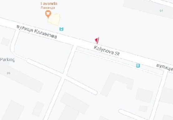 Схема рекламной плоскости по адресу Калиновая ул., 100а - ЗАЗ Дэу