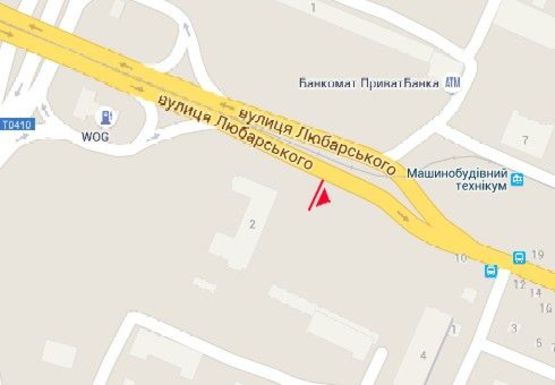 Схема рекламной плоскости по адресу Любарского ул., остановка пр. Слобожанский (1)