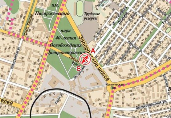 Схема рекламной плоскости по адресу Запорожский туп. - Звездный б-р.