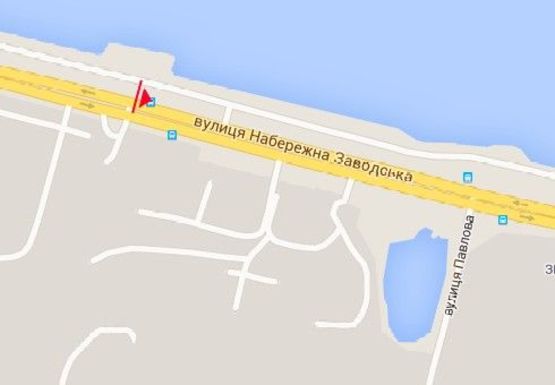 Схема рекламной плоскости по адресу Заводская Набережная, навпротив "PIT STOP"