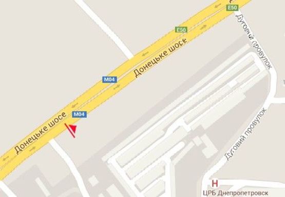 Схема рекламной плоскости по адресу Донецкое шоссе, выезд из города, напротив "Агросоюза"