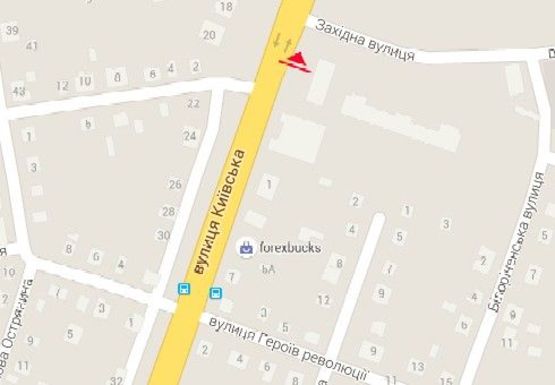 Схема рекламной плоскости по адресу Киевская ул. - Западная ул.