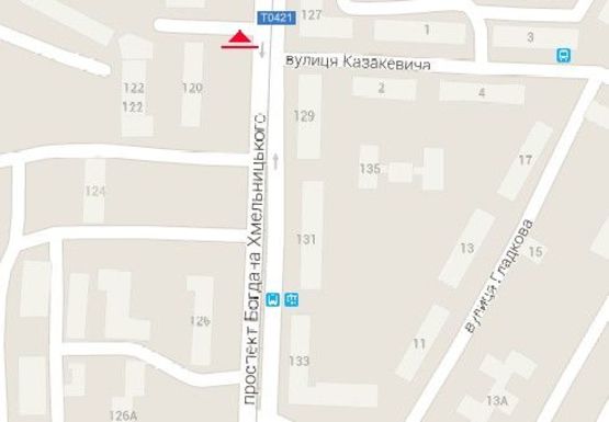 Схема рекламной плоскости по адресу Богдана Хмельницкого пр., 120 - Казакевича ул.