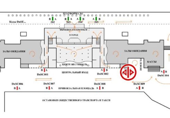 Схема рекламної площини за адресою Привокзальная площадь