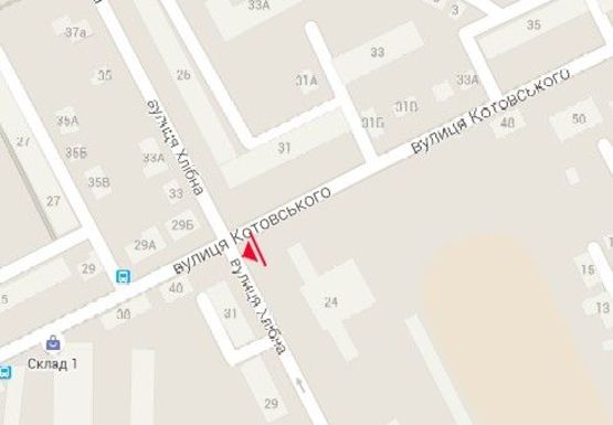 Схема рекламної площини за адресою Хлебная ул., 24 - М. Грушевского ул.