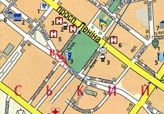 Схема рекламной плоскости по адресу Центральный б-р. - Патриотическая ул., Правды ул.