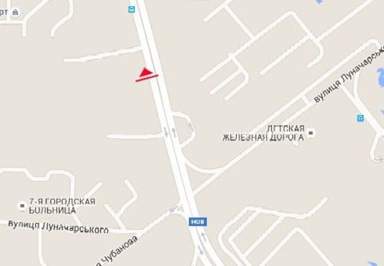 Схема рекламной плоскости по адресу Набережная магистраль - Привокзальная ул.