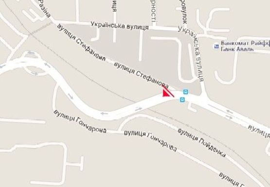 Схема рекламной плоскости по адресу Украинская ул., 96