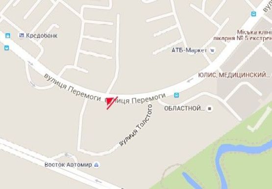 Схема рекламної площини за адресою Победы ул., 97