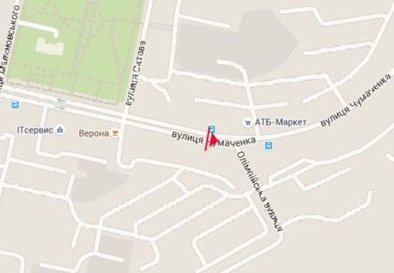 Схема рекламной плоскости по адресу Чумаченко ул., 25